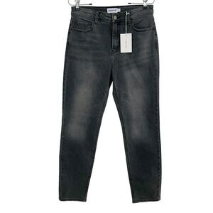 NWT Cello High Rise Straight Leg Jeans Charcoal Gray Womens 7/30 Stretch Casual